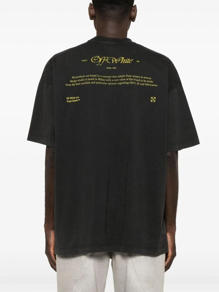 Off-White  BLACK COTTON T-SHIRT WITH LOGO PRINT 4
