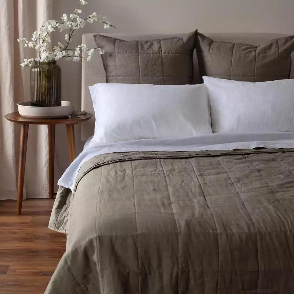 Bokser Home French Linen Box Stitch Quilt -