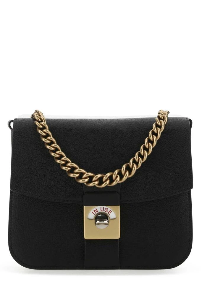 MAISON MARGIELA Two-tone Leather And Cotton New Lock Square Handbag 1