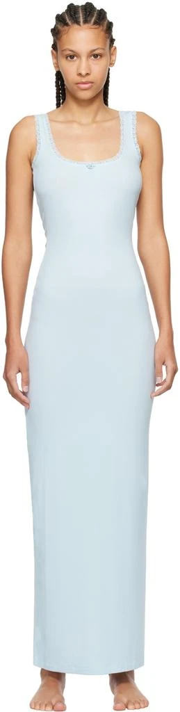 SKIMS Blue Soft Lounge Lace Scoop Neck Maxi Dress 1