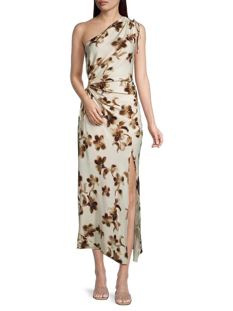 Bec & Bridge Pauline Blurred Floral One-Shoulder Midi-Dress 2