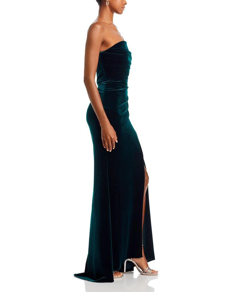 AQUA Velvet Strapless Gown - Exclusive 5