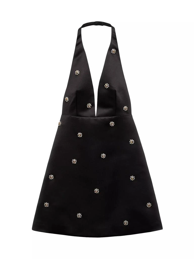 Prada Embroidered Double Satin Mini-Dress 1
