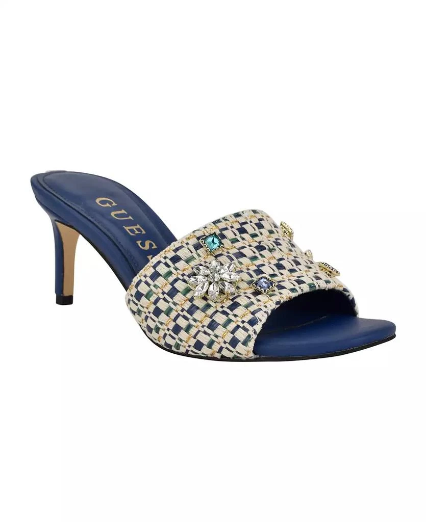GUESS Women's Weekful Embellished Mid Heel Sandals 1