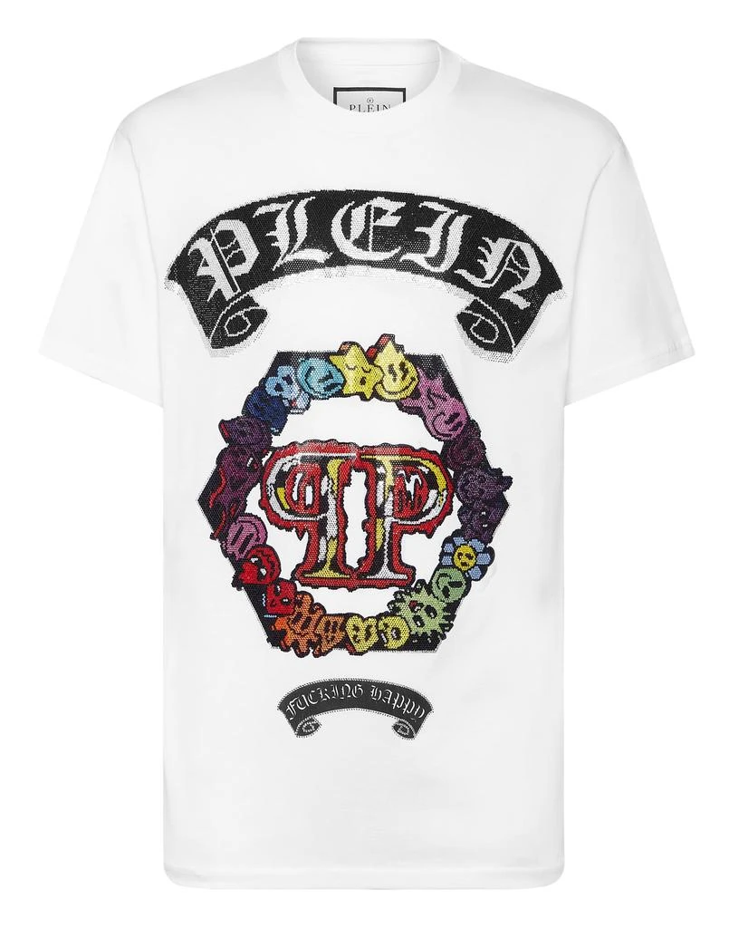 Philipp Plein T-shirt Round Neck SS Strass Smile 1
