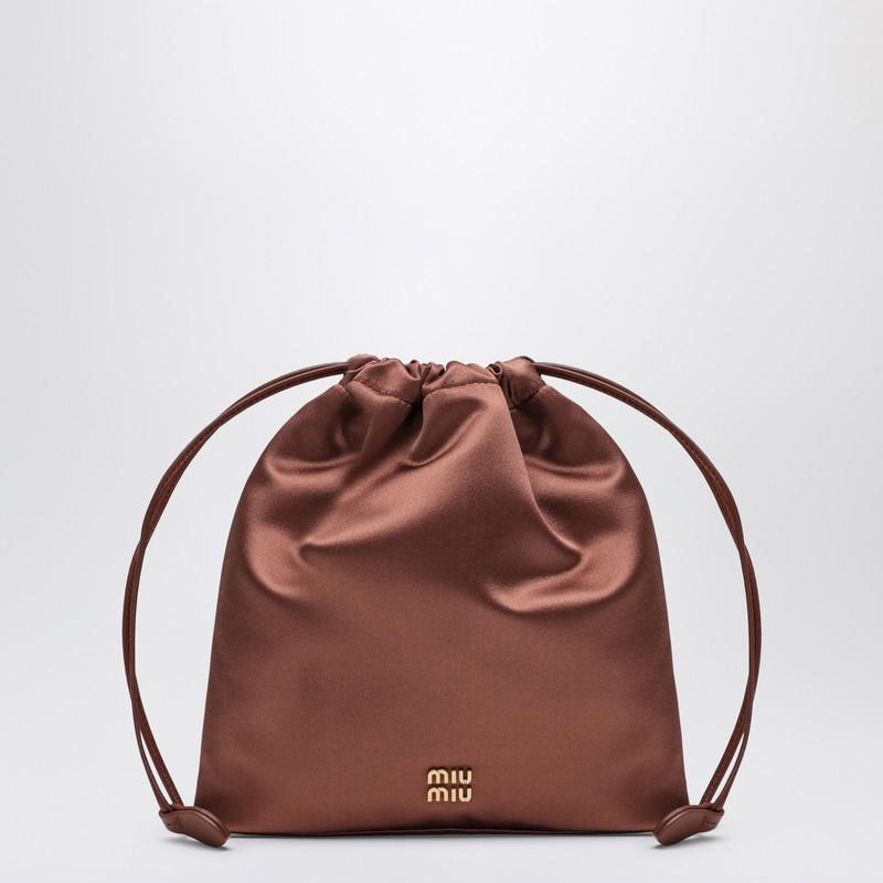 Miu Miu Cocoa-coloured satin pouch