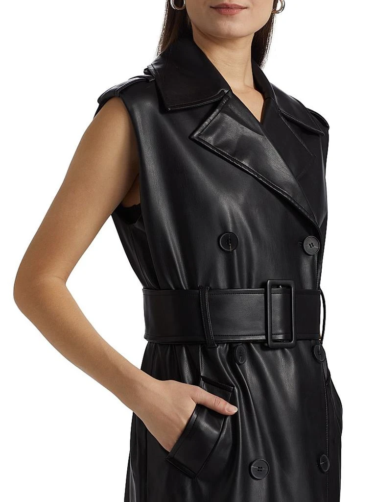 Susana Monaco Faux Leather Sleeveless Trench Coat 7