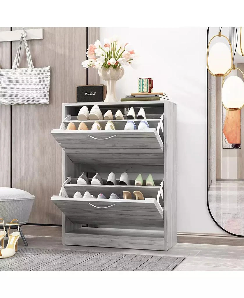 Homsee Shoe Cabinet with 2-Shutter Door, Shoe Rack