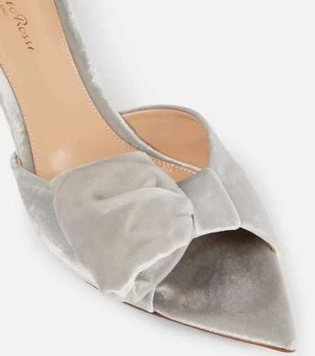 Gianvito Rossi 55 bow-detail velvet mules 5