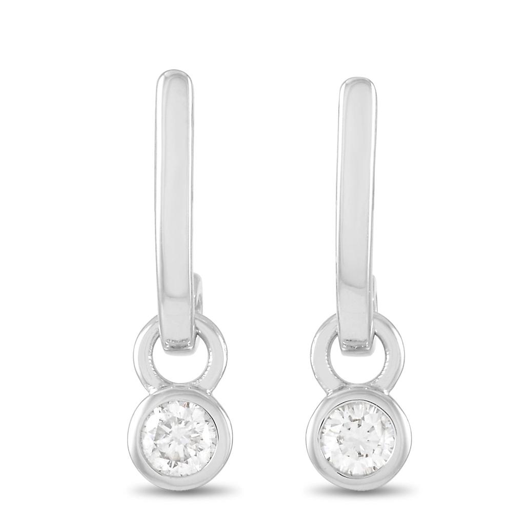 Non Branded 14K White Gold 0.25 ct Diamond Dangle Earrings