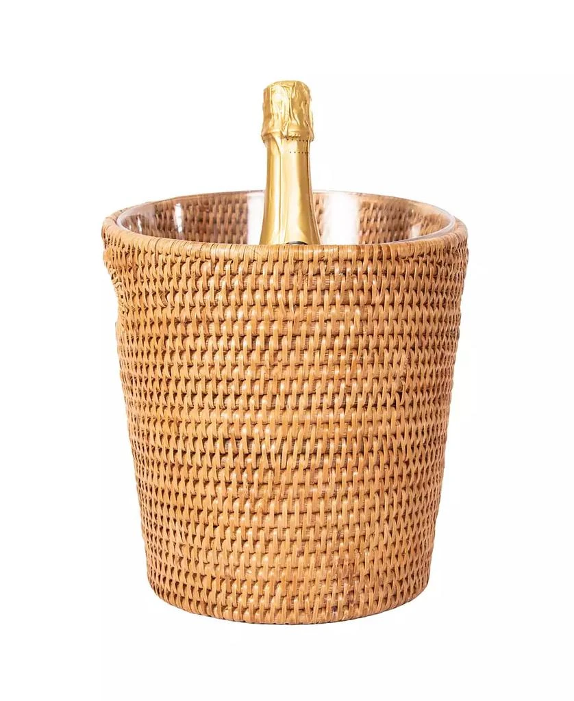 Artifacts Trading Company Artifacts Trading Company Rattan Champagne Bucket with Acrylic Insert 2
