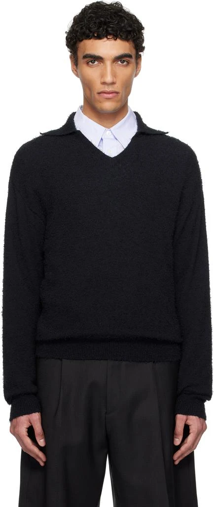 mfpen Black V-Neck Collar Sweater 1
