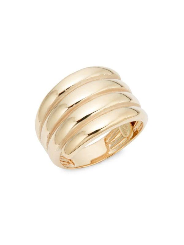 Saks Fifth Avenue Row 14K Yellow Gold Band Ring/Size 7 1