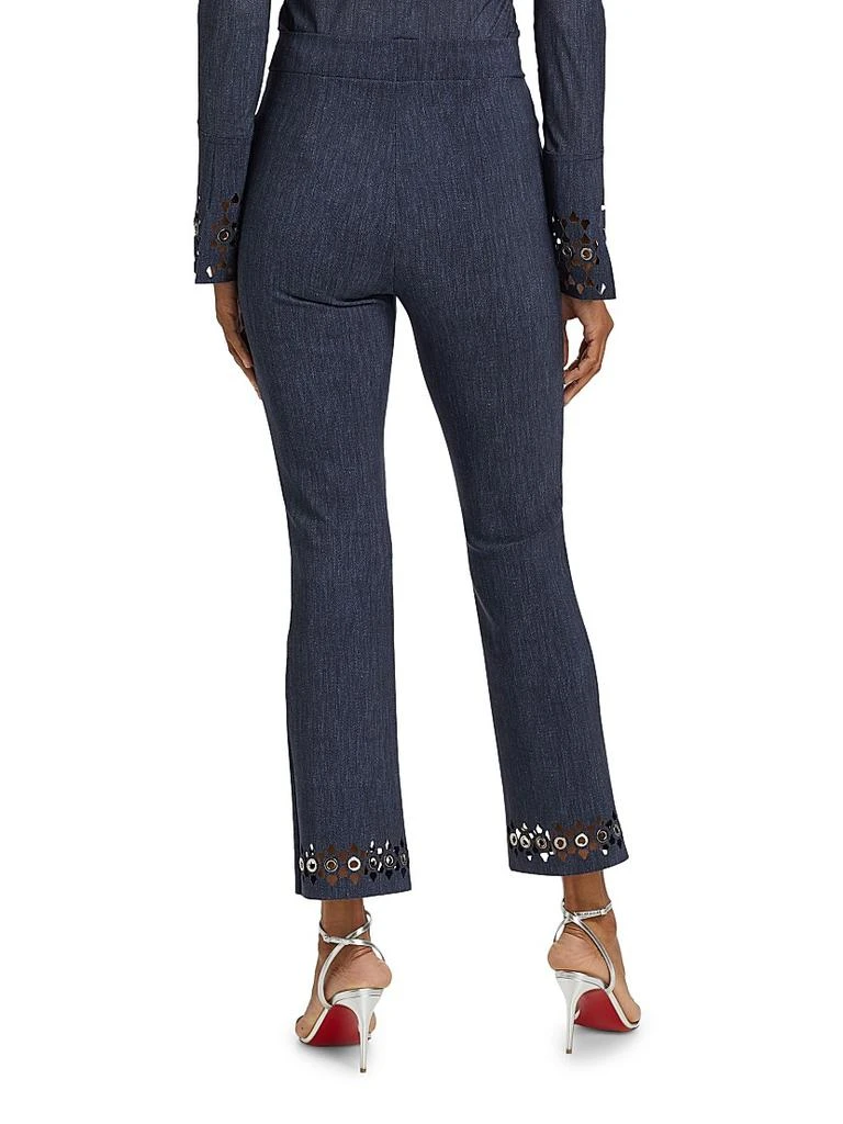 Chiara Boni Patvenusettebr Laser-Cut Grommet Flare Pants 5