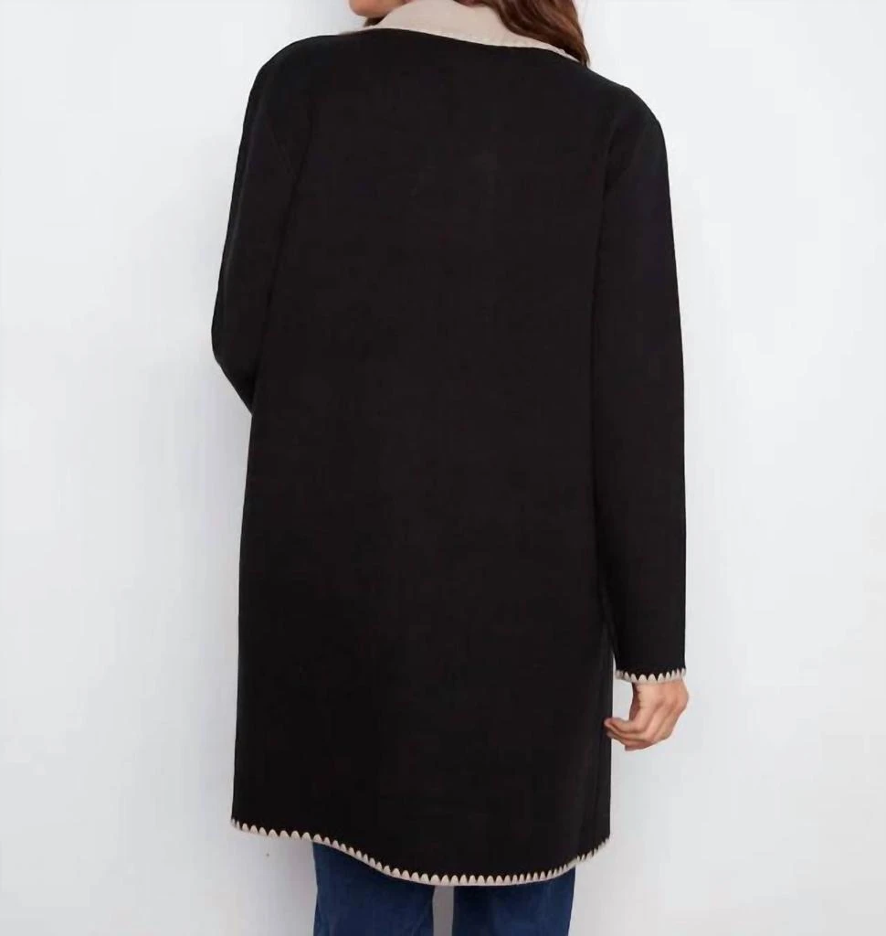 CHARLIE B Charlie B - Solid Cardigan With Blanket Stitch 2