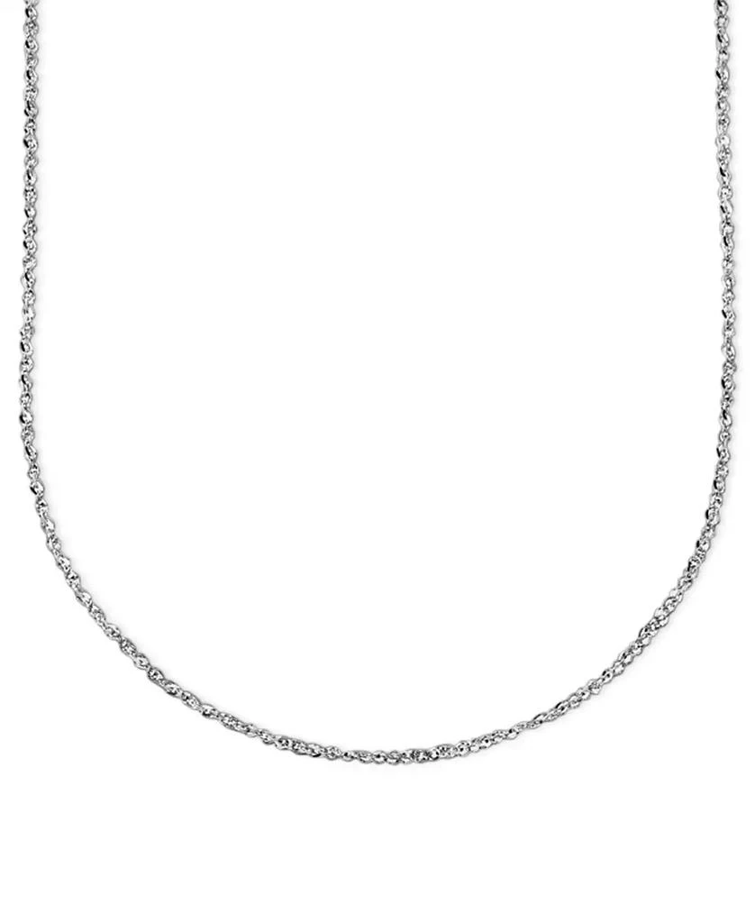 Italian Gold 14k White Gold 16" Perfectina Chain Necklace (1-1/8mm) 1