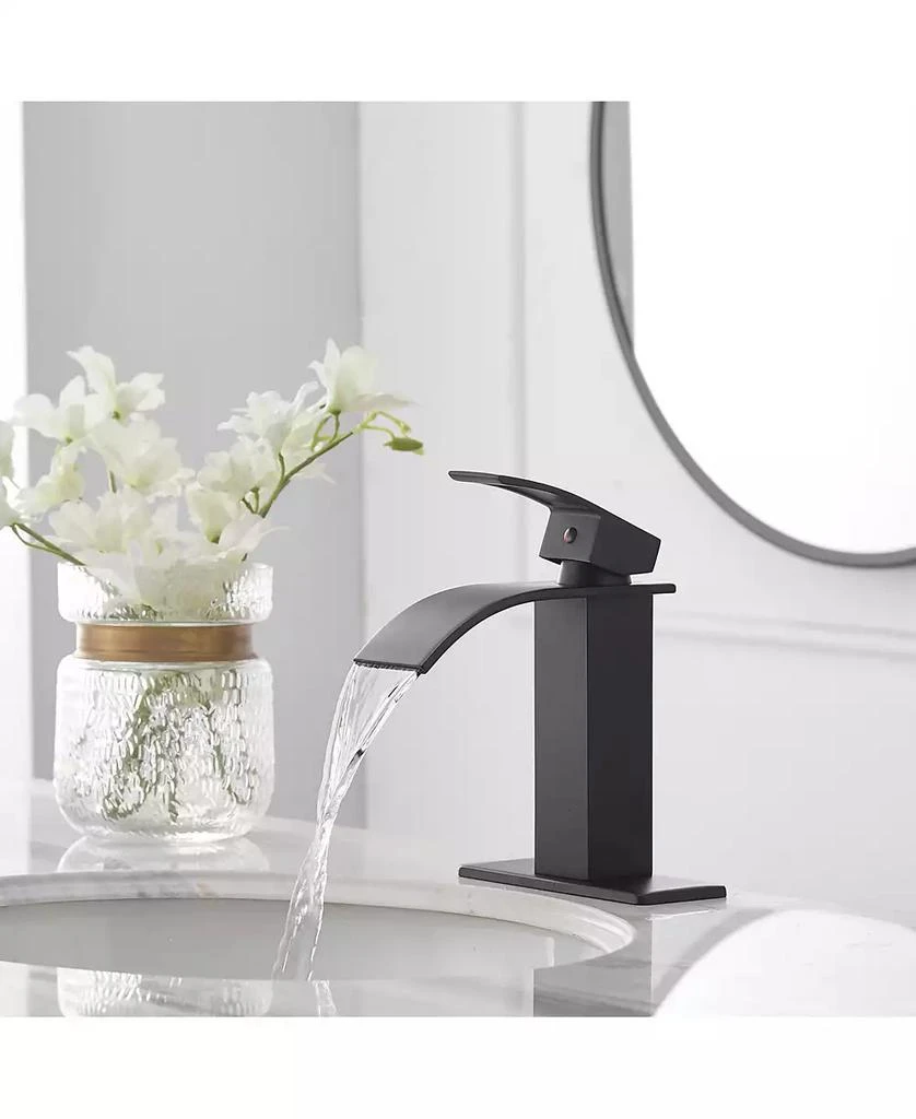 Greenspring Waterfall Single Hole Single-Handle Low-Arc Bathroom Faucet 3