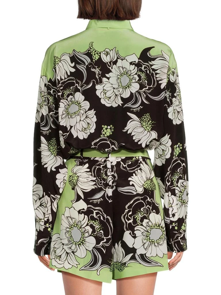 Valentino Floral Belted Silk Rompers 2