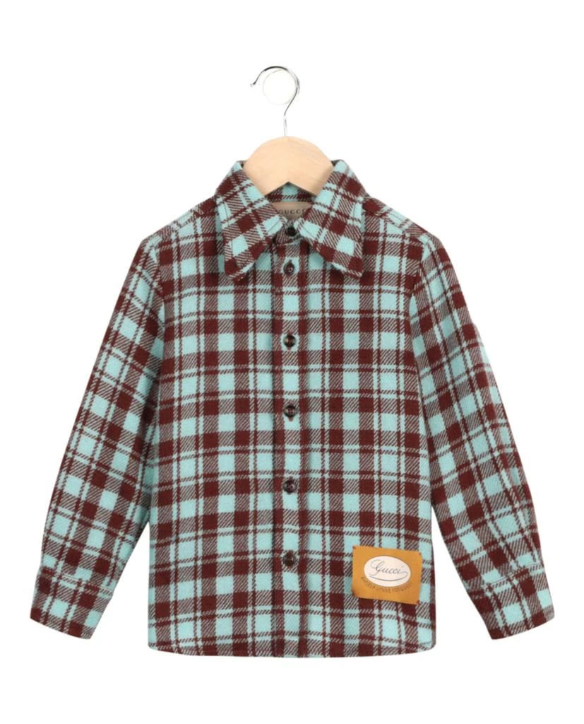Gucci Check Patterned Wool Shirt