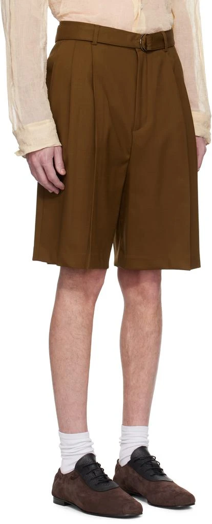 CMMN SWDN SSENSE Exclusive Brown Marshall Pleated Shorts 2