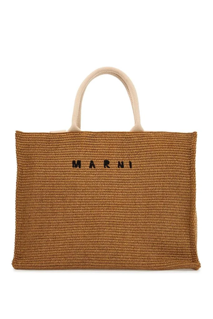 Marni Large Raffia Effect Tote Bag 1