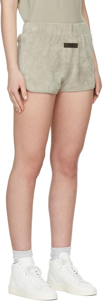 Essentials Green Velour Beach Shorts 2