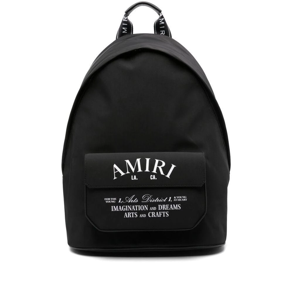 AMIRI Black Backpack With Arts District Print In Tech Fabric Man 1