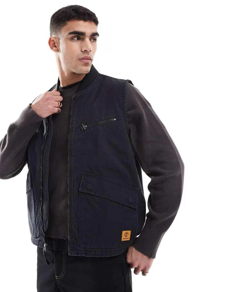 Timberland Timberland Washed canvas vest in black 1