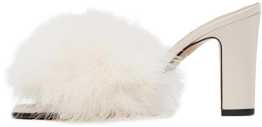 Maison Margiela Off-White Feather Mules 3