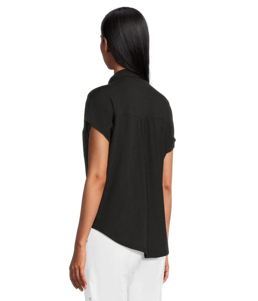 Elliott Lauren Enzyme Wash Jersey - Short Sleeve Button Front Tee with Collar 3