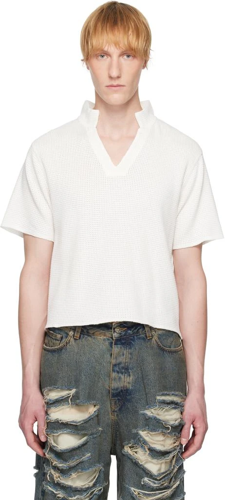 424 White Jersey Thermal Polo 1