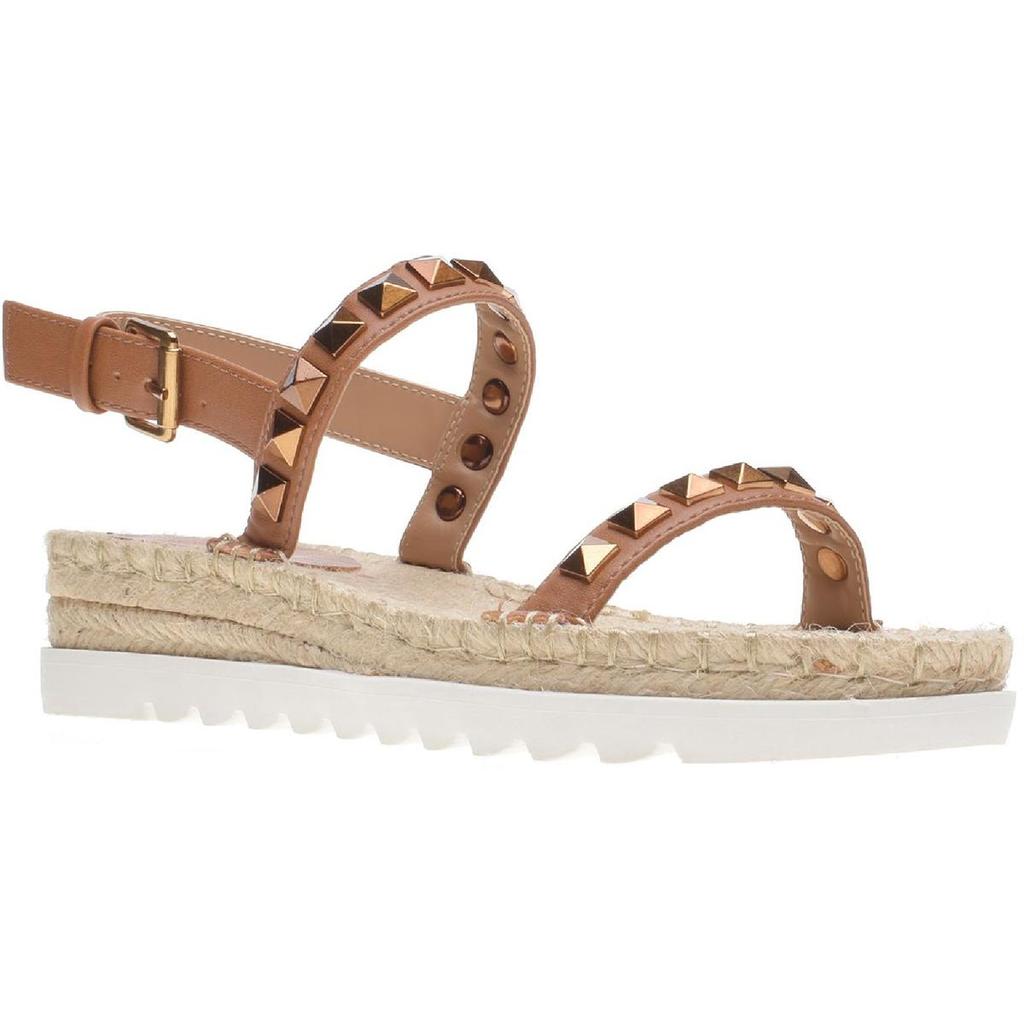 Wild Pair Yelenah Womens Faux Leather Studded Espadrilles