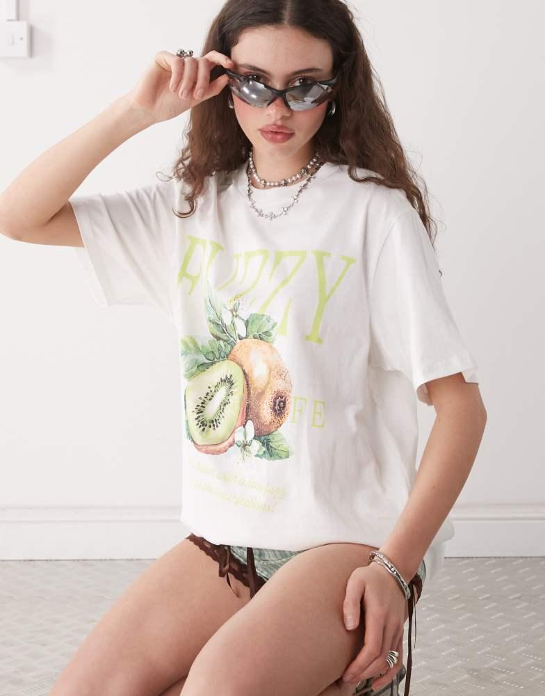 Monki Monki oversized graphic t-shirt in floral fruit print
