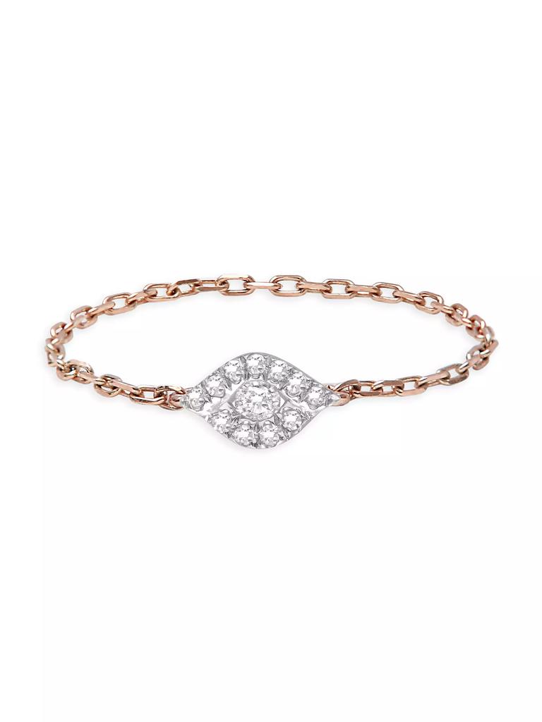 DJULA Magic Touch 18K Rose Gold & Diamond Eye Chain Ring