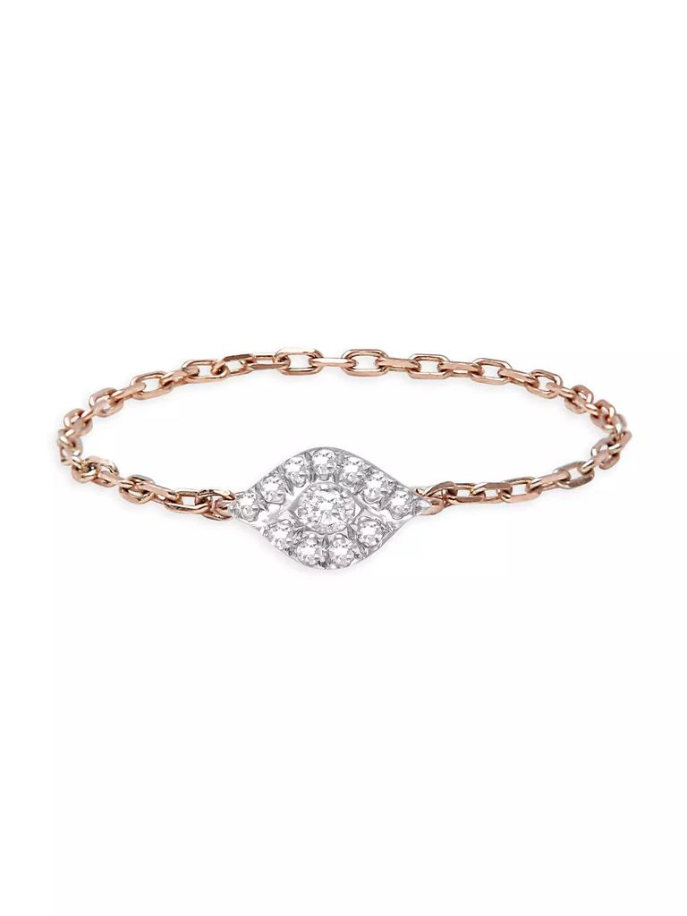 DJULA Magic Touch 18K Rose Gold & Diamond Eye Chain Ring 1
