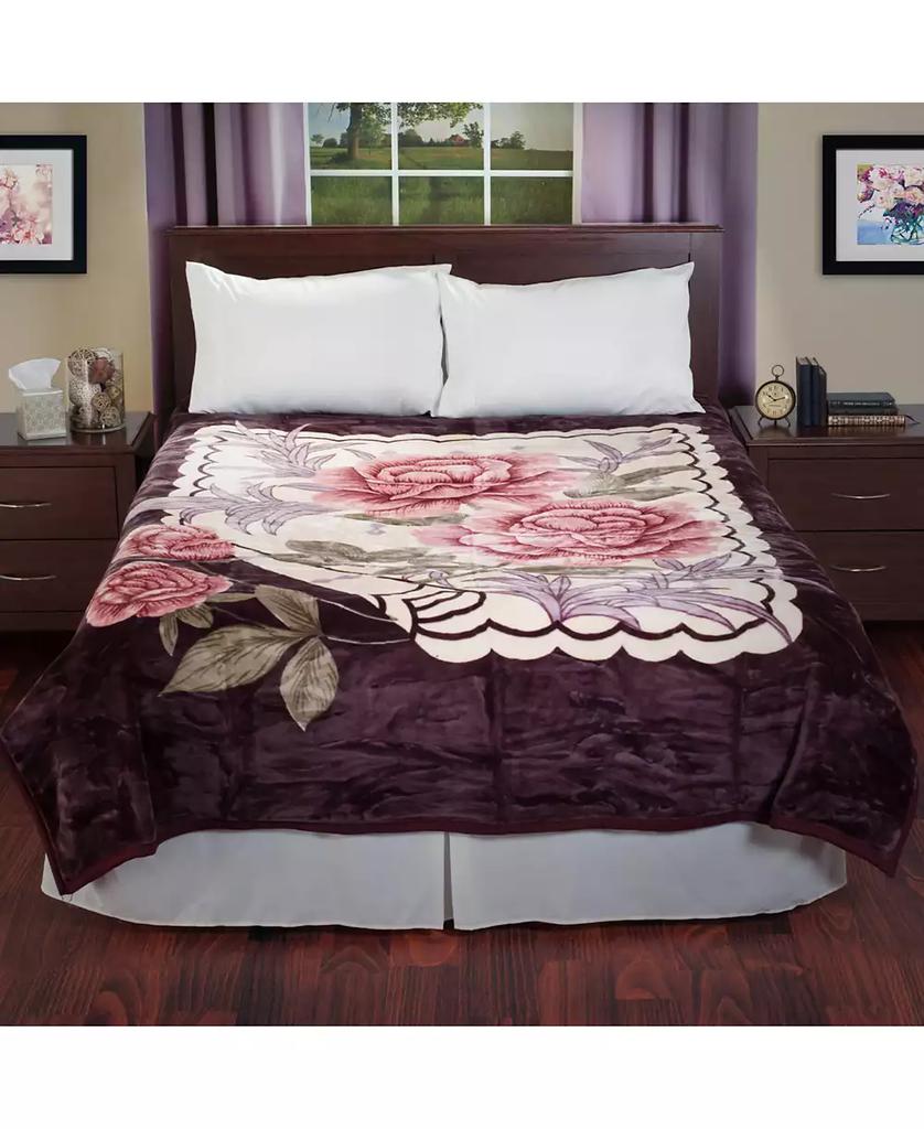 Baldwin Rose Heavy Thick Plush Mink Oversized Throw, 74" x 91"