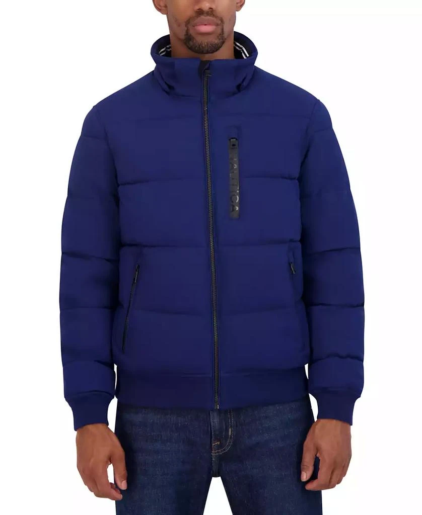 Nautica Men's Zip-Front Bomber Jacket with Faux Fur Hood 8
