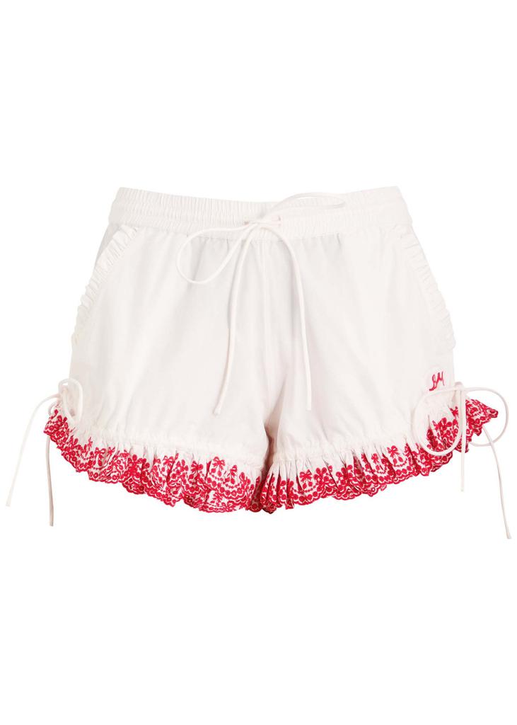 DAMSON MADDER Jenna Cherry broderie-anglaise cotton shorts