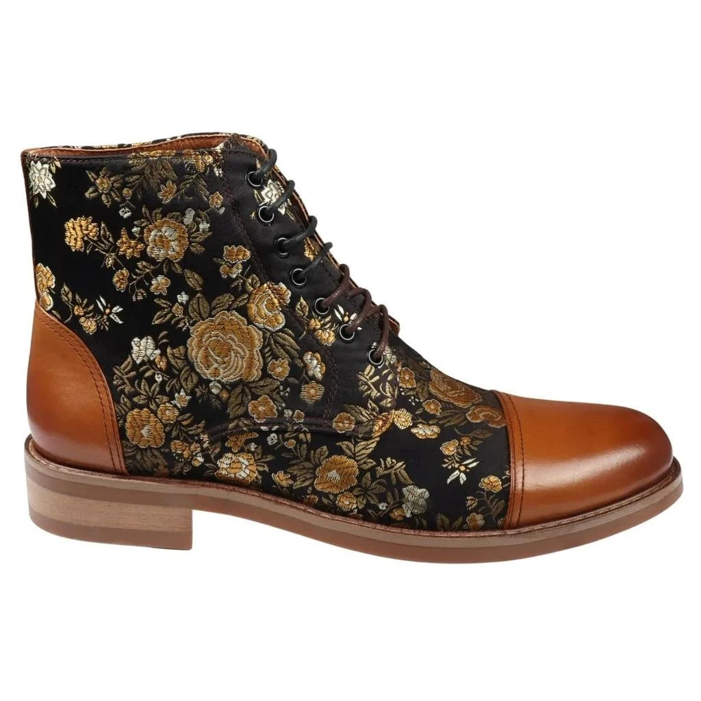 Justin Reess Adam Floral Print Oxford Ankle Boots 1