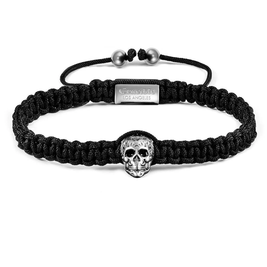 Crucible Jewelry Skull on Shocker Tie Woven Bracelet 1