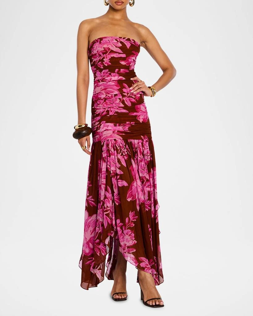 retrofête Teryn Silk Chiffon Strapless Maxi Dress 2