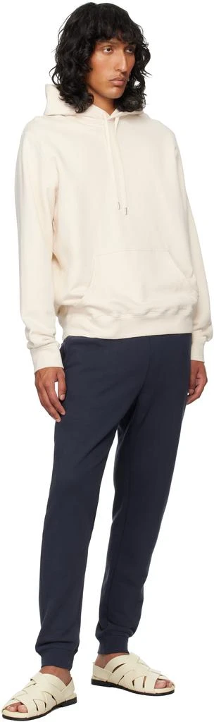 Sunspel Beige Loopback Hoodie 4