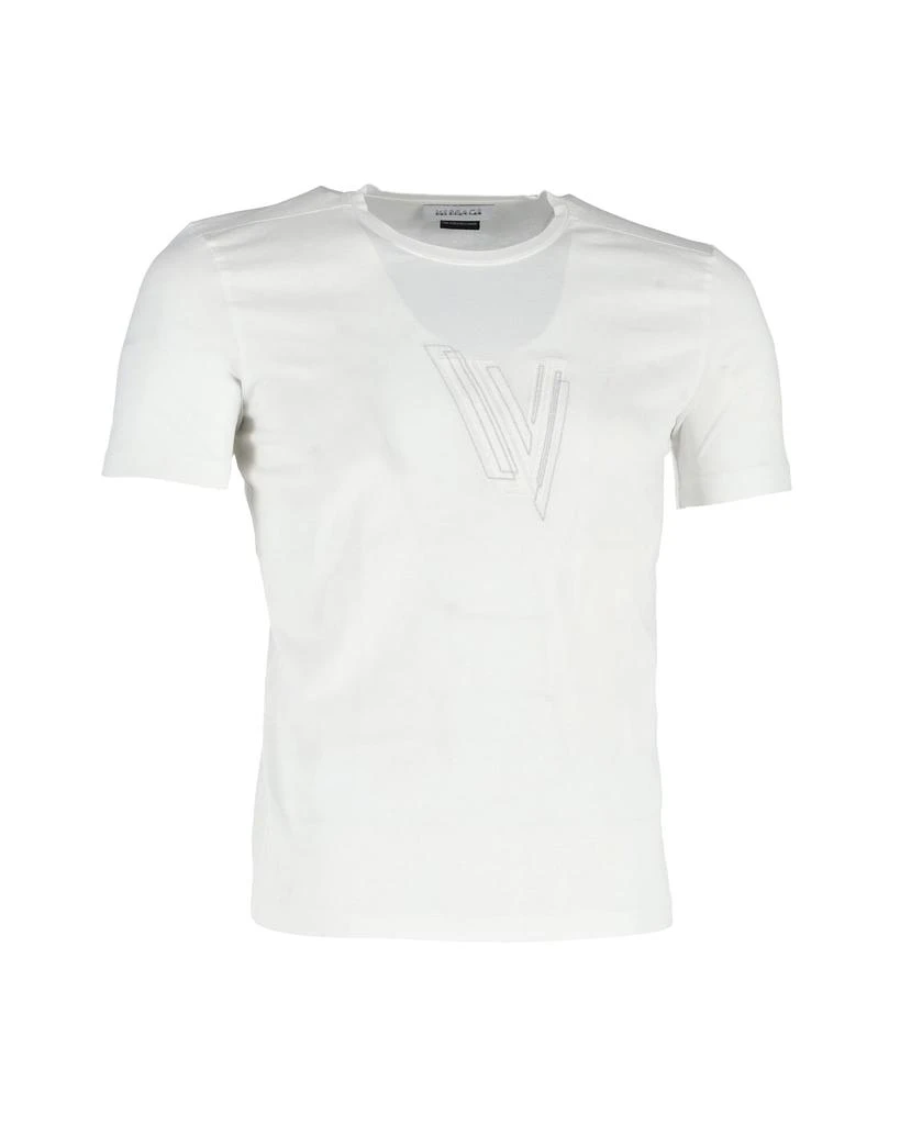 Versace Versace Logo Crewneck T-Shirt in White Cotton 1