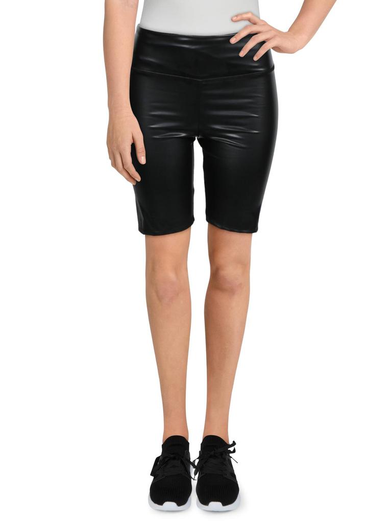 LA Made Womens High Waist Fleece Lined Bike Shorts