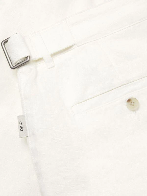 Onia Linen Flat Front Shorts 4