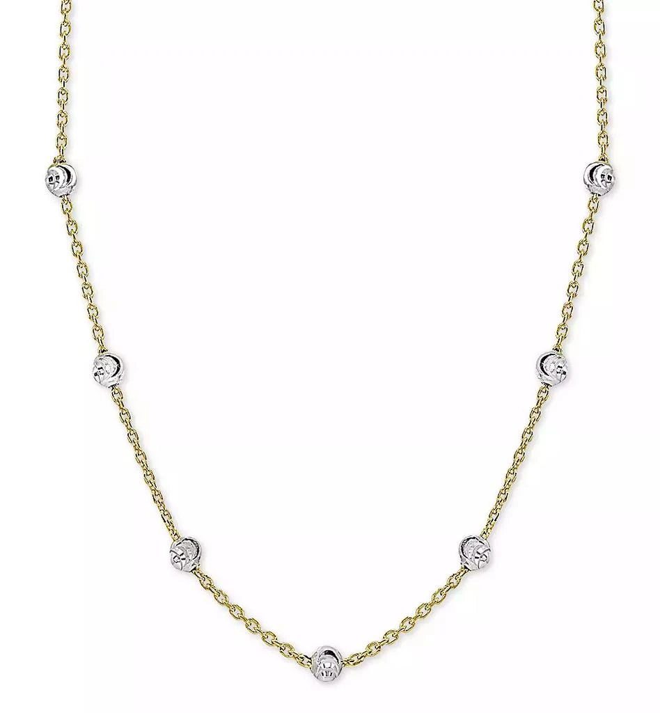 Giani Bernini Beaded Station Chain Necklace in 18k Gold-Plated Silver, or 18k Rose Gold-Plated Silver or Sterling Silver 18" + 2" extender, Created for Macy's 1