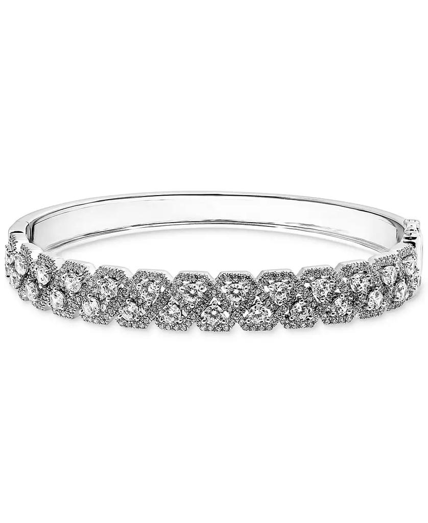 Arabella Cubic Zirconia Bangle Bracelet in Sterling Silver