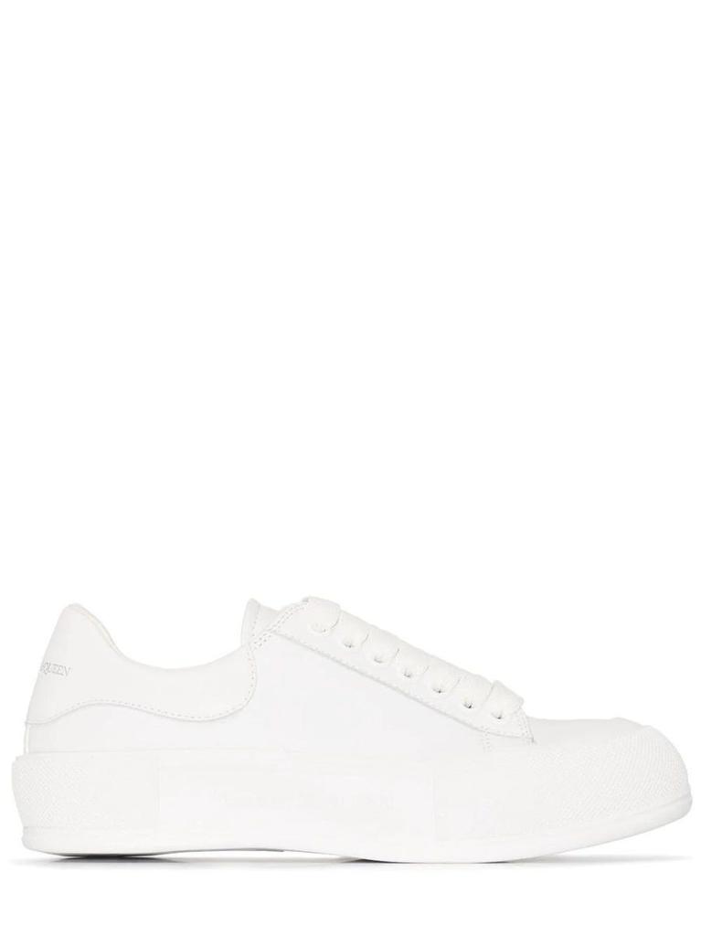 NA White Deck Lace Up Plimsoll