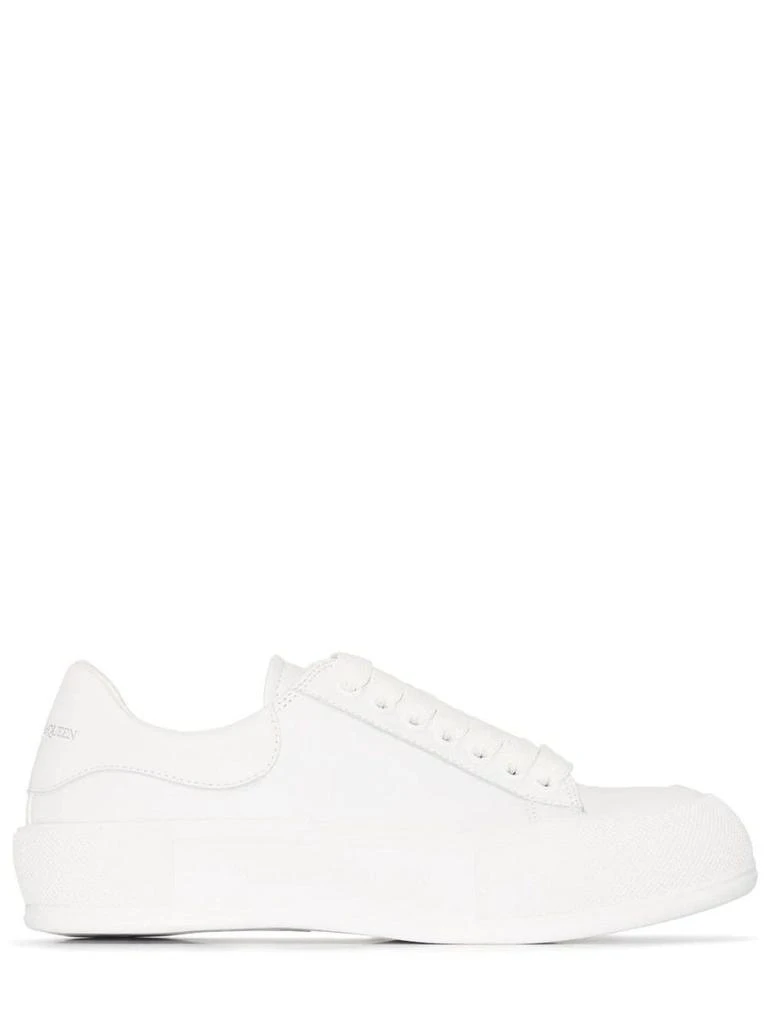 NA White Deck Lace Up Plimsoll 1