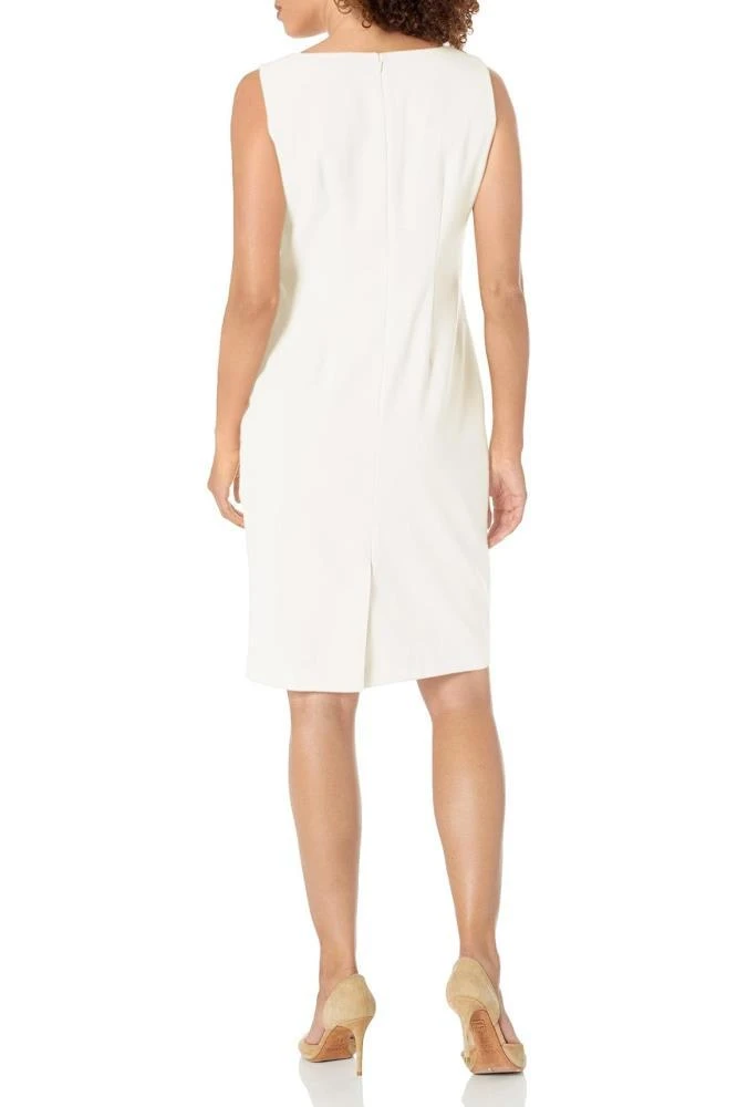 TRUEDAMES Plus Size Crepe Belted Trench Jacket And Sheath Dress Set 3